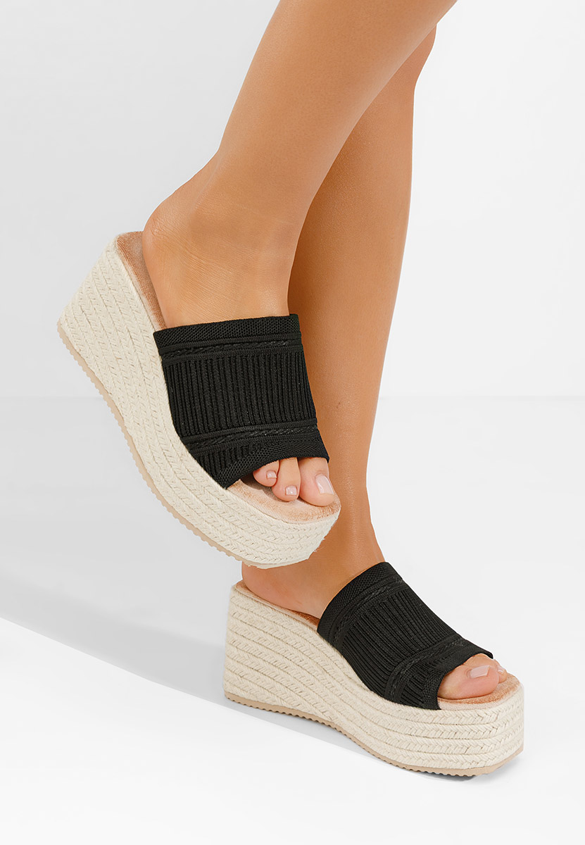 Ciabatte platform Yessenia nero