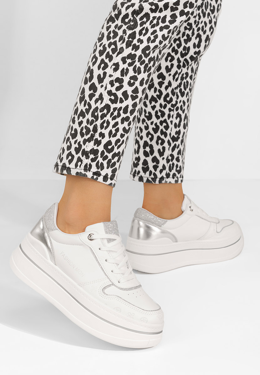 Sneakers con plateau Katheleen V2 bianchi