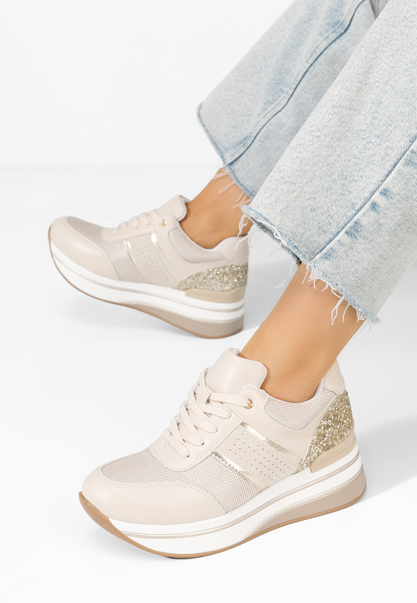 Sneakers con zeppa Tawanda beige