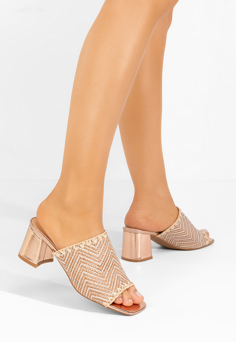 Ciabatte con tacco Yngrid champagne