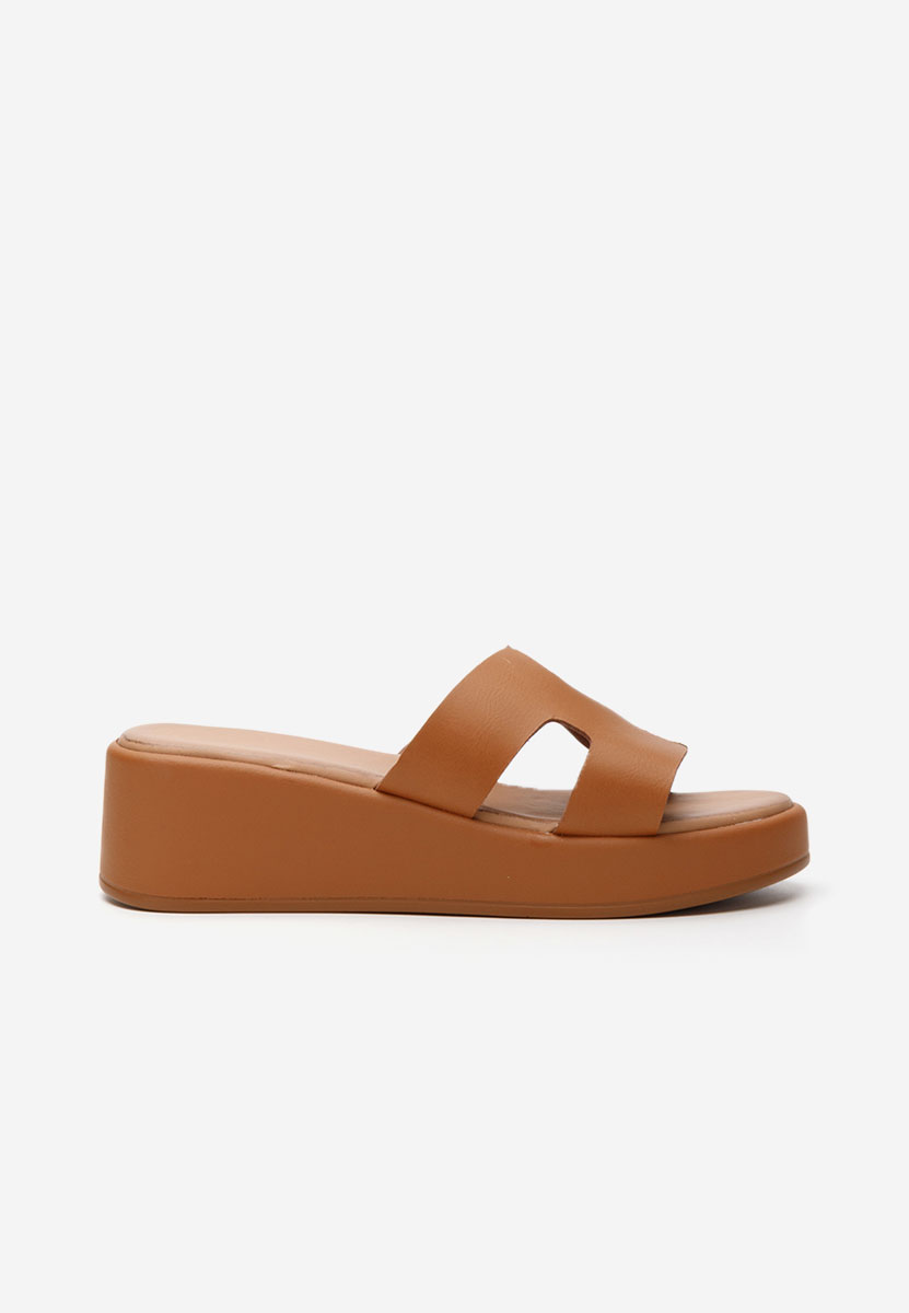 Ciabatte platform Malynda camel