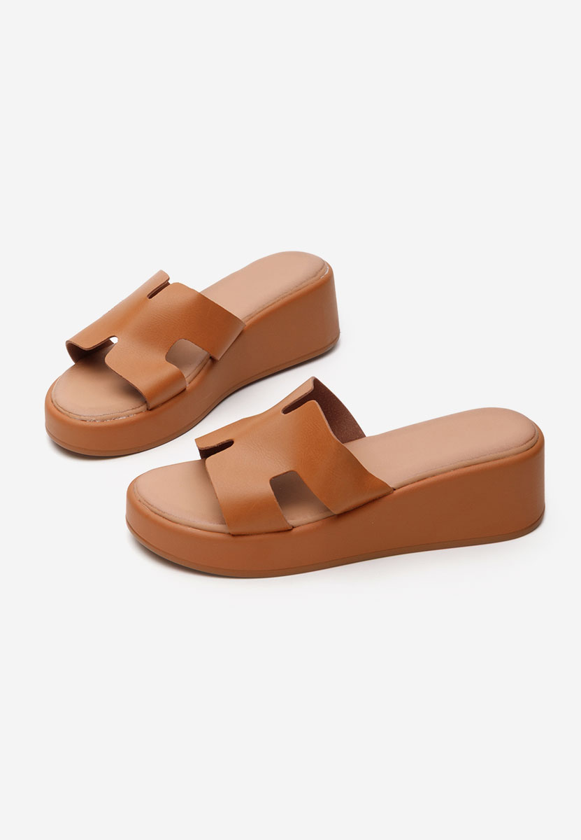 Ciabatte platform Malynda camel