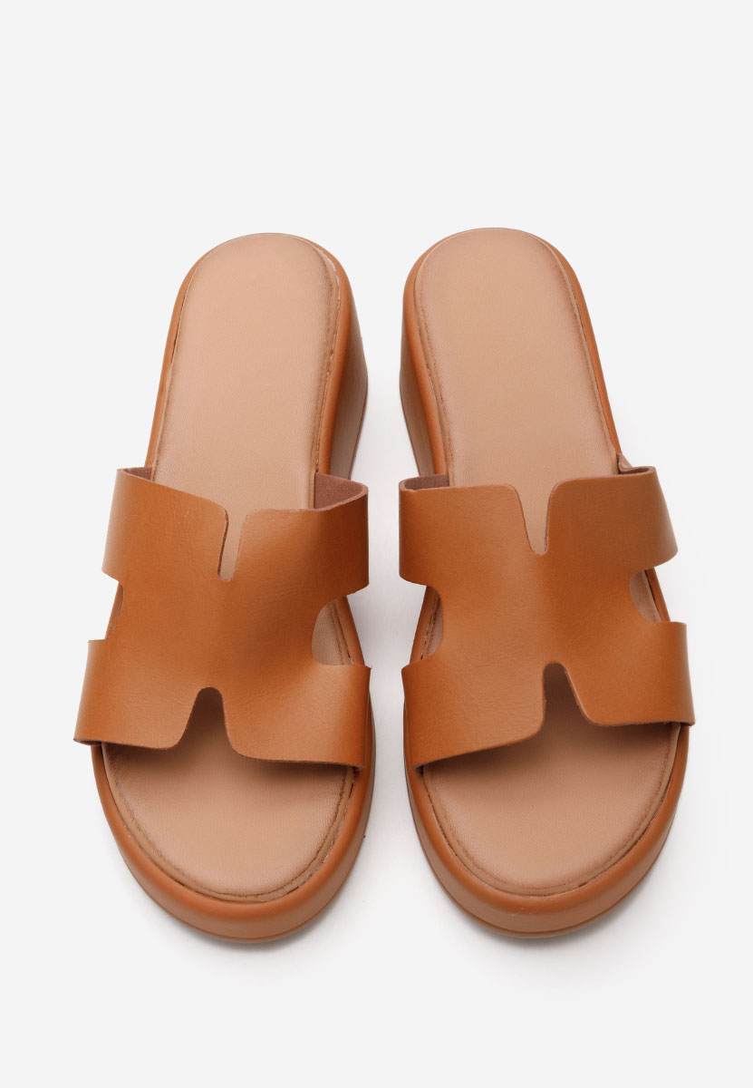 Ciabatte platform Malynda camel