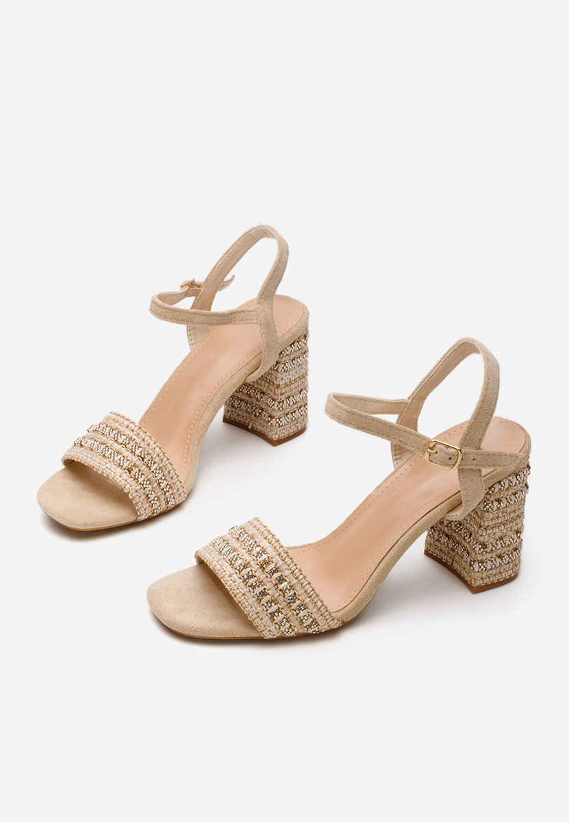 Sandali con tacco largo Marsela beige