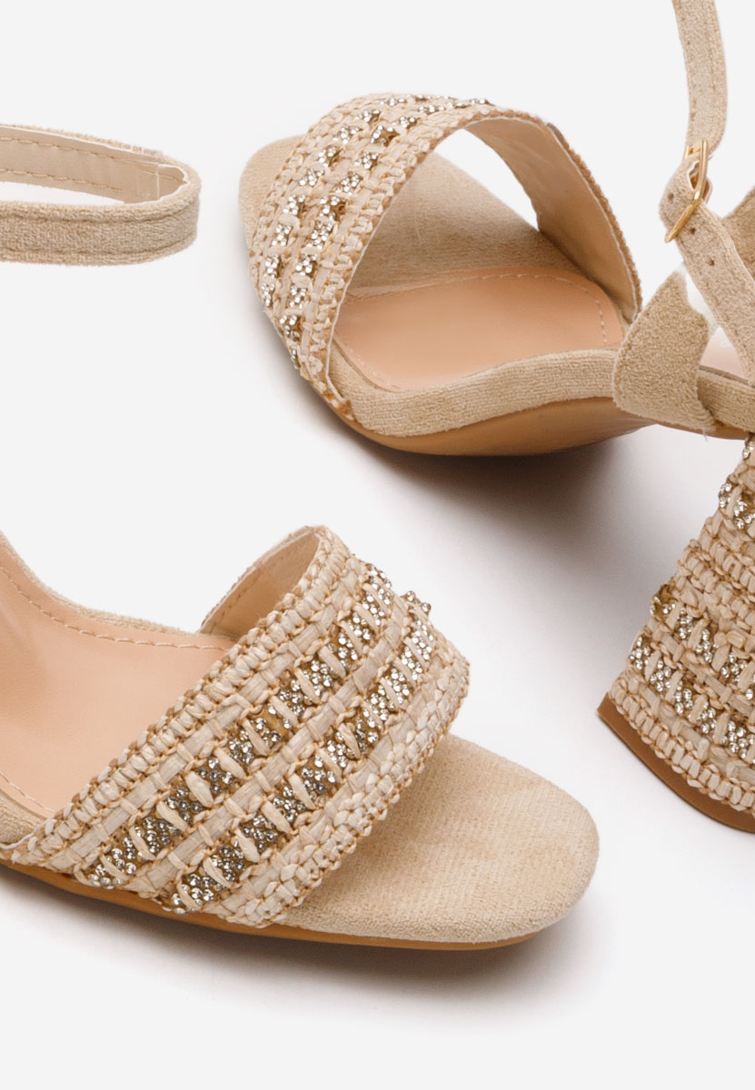 Sandali con tacco largo Marsela beige
