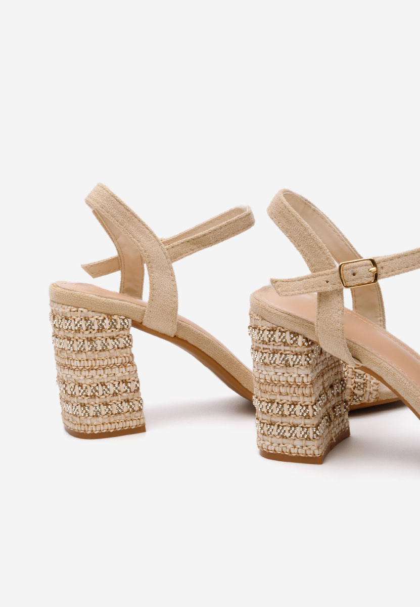 Sandali con tacco largo Marsela beige