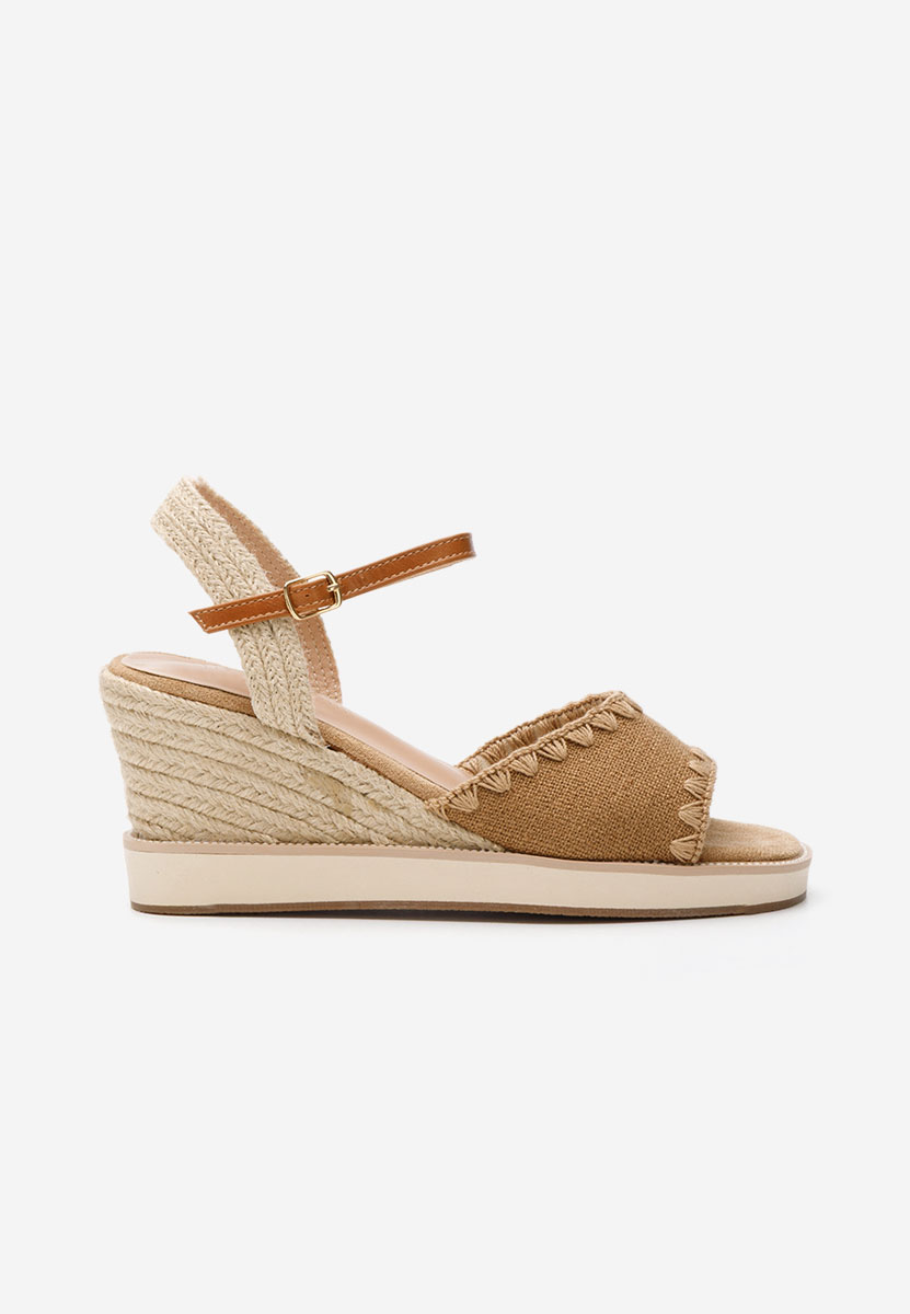 Sandali con zeppa Myrta cachi