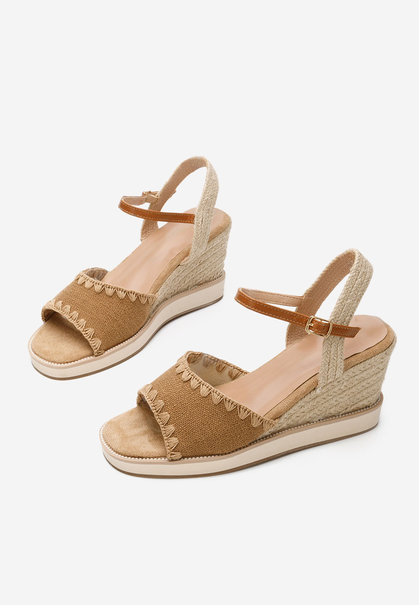 Sandali con zeppa Myrta cachi
