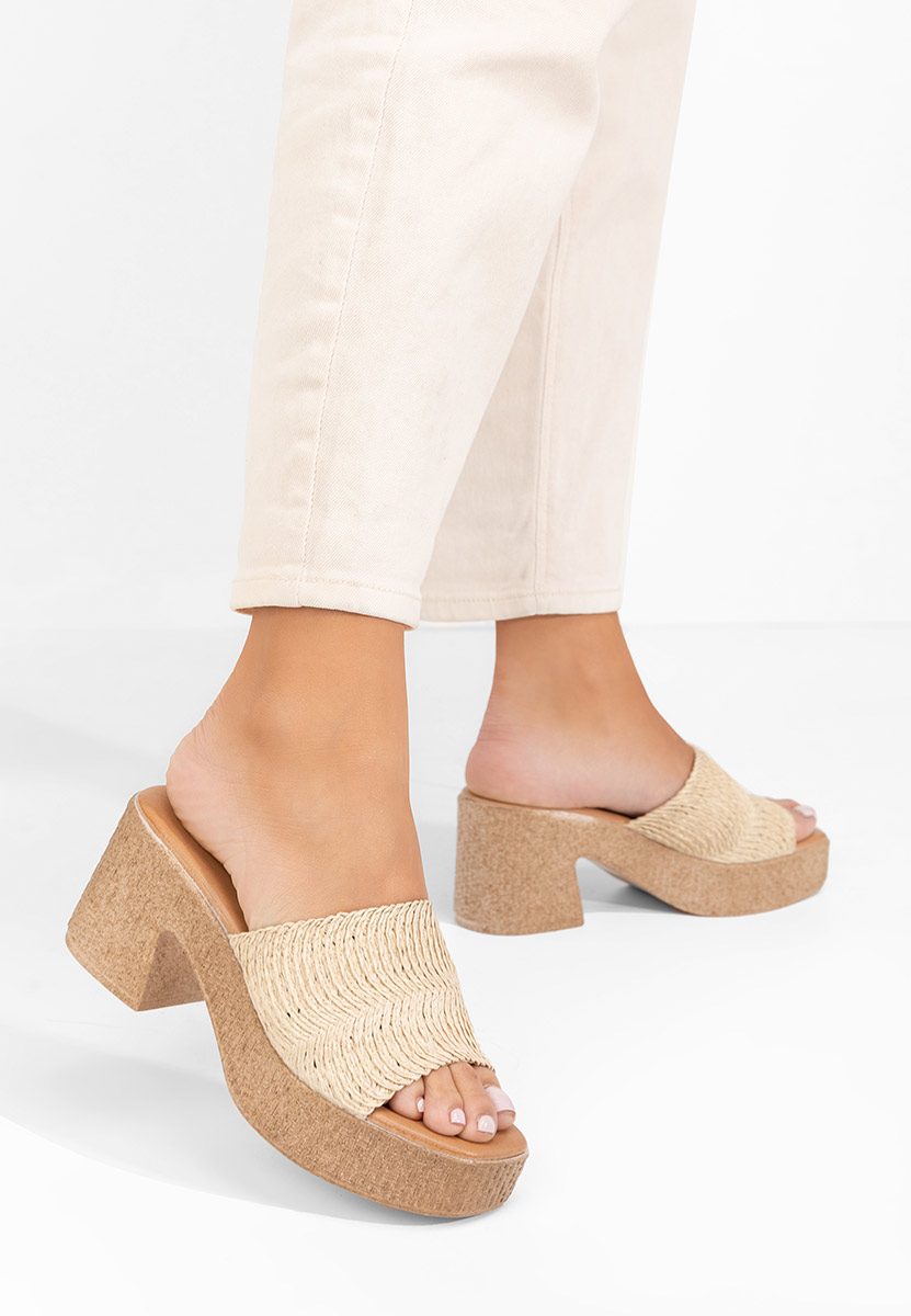 Ciabatte con tacco Katharyn beige