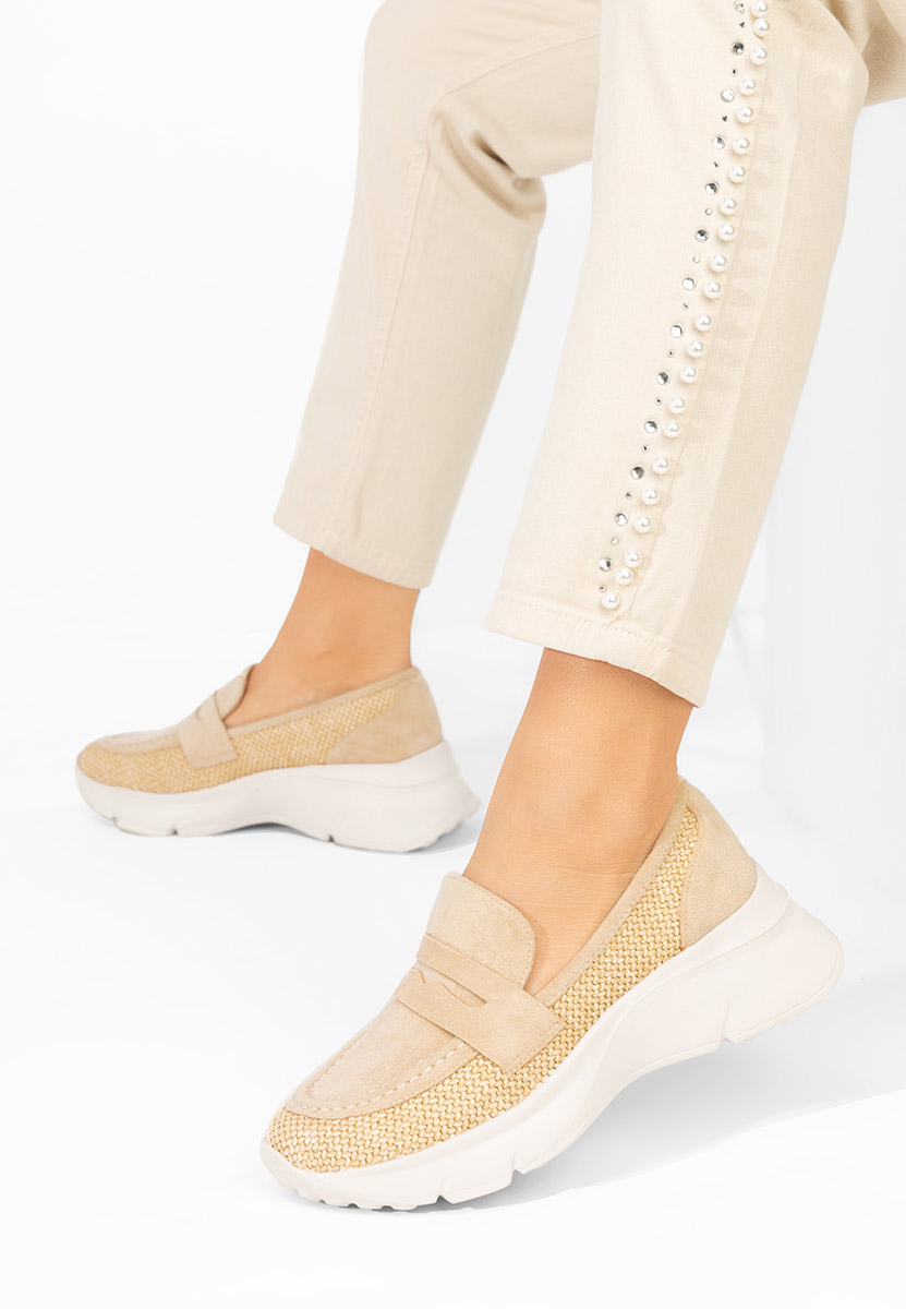 Mocassini donna platform Almata V3 beige