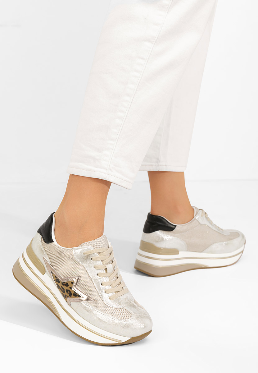 Sneakers con plateau Valorys argento