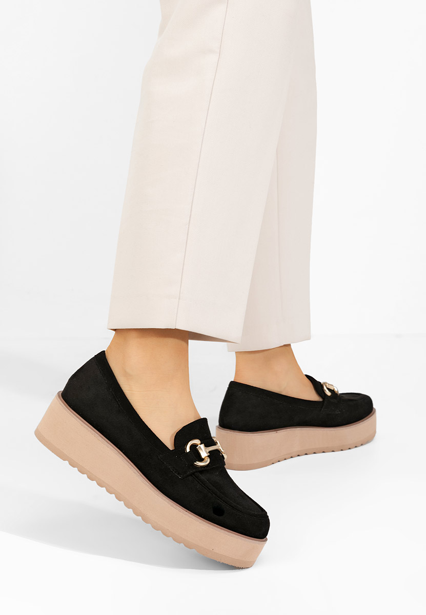 Mocassini donna platform Leondra V6 nero