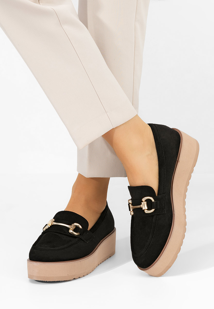 Mocassini donna platform Leondra V6 nero