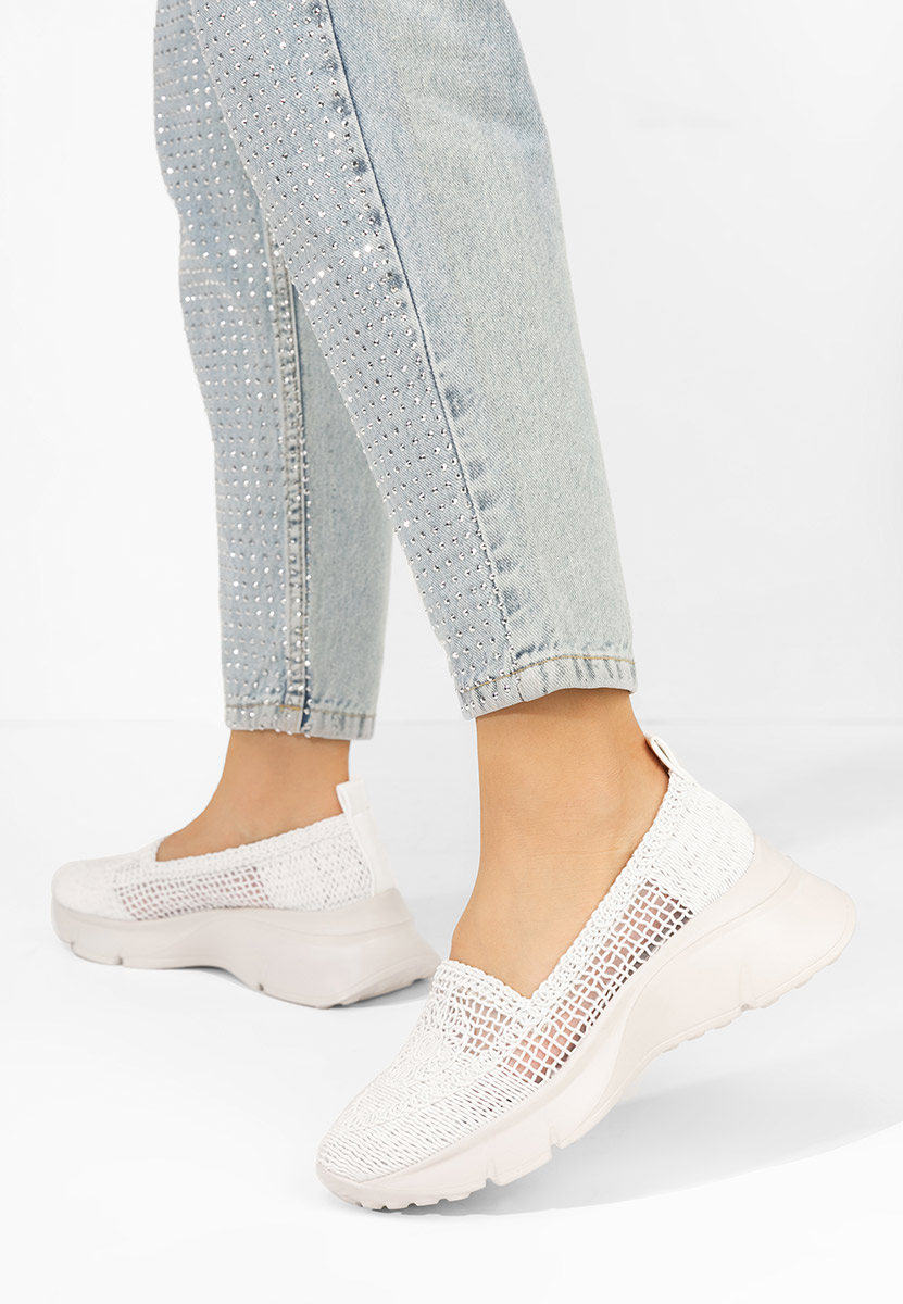 Mocassini donna platform Willena bianchi