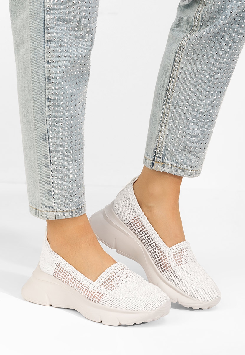 Mocassini donna platform Willena bianchi