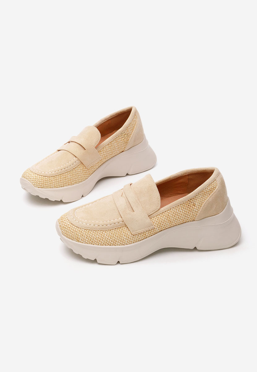 Mocassini donna platform Almata V3 beige