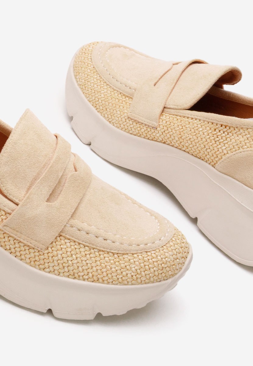 Mocassini donna platform Almata V3 beige