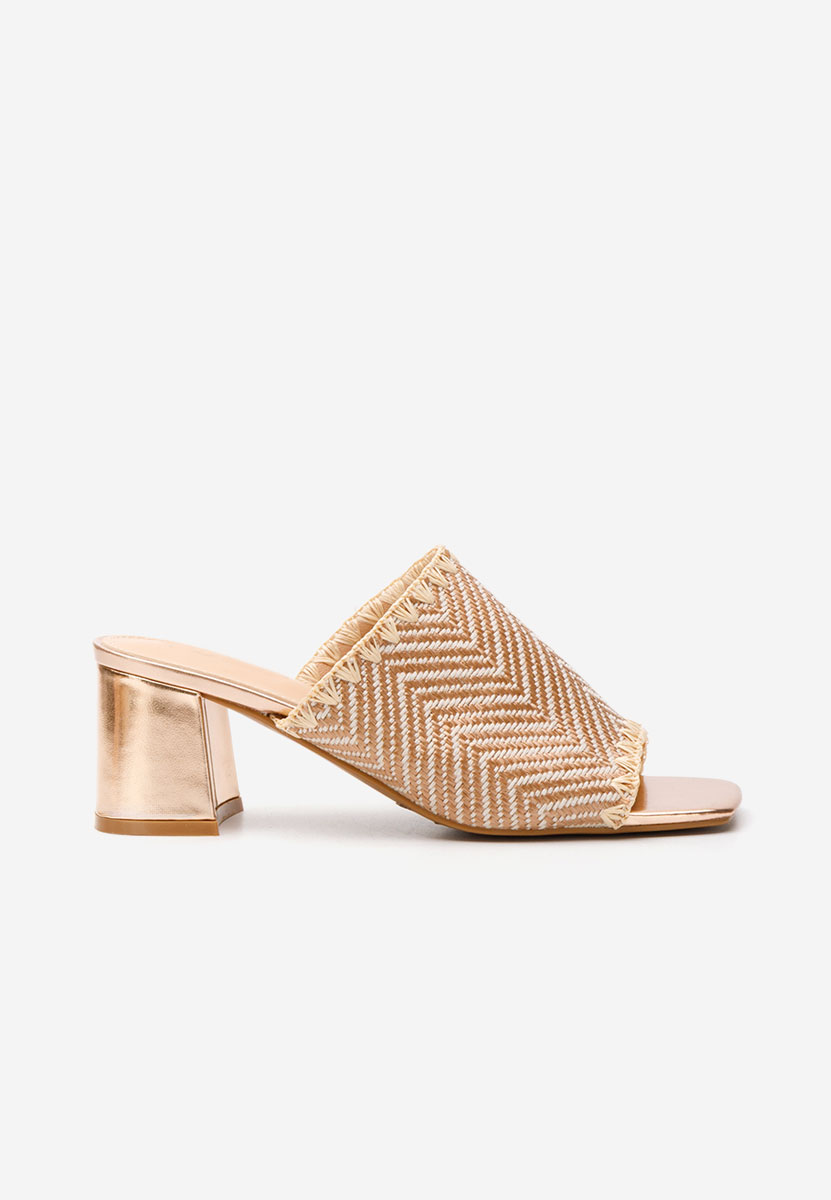 Ciabatte con tacco Yngrid champagne