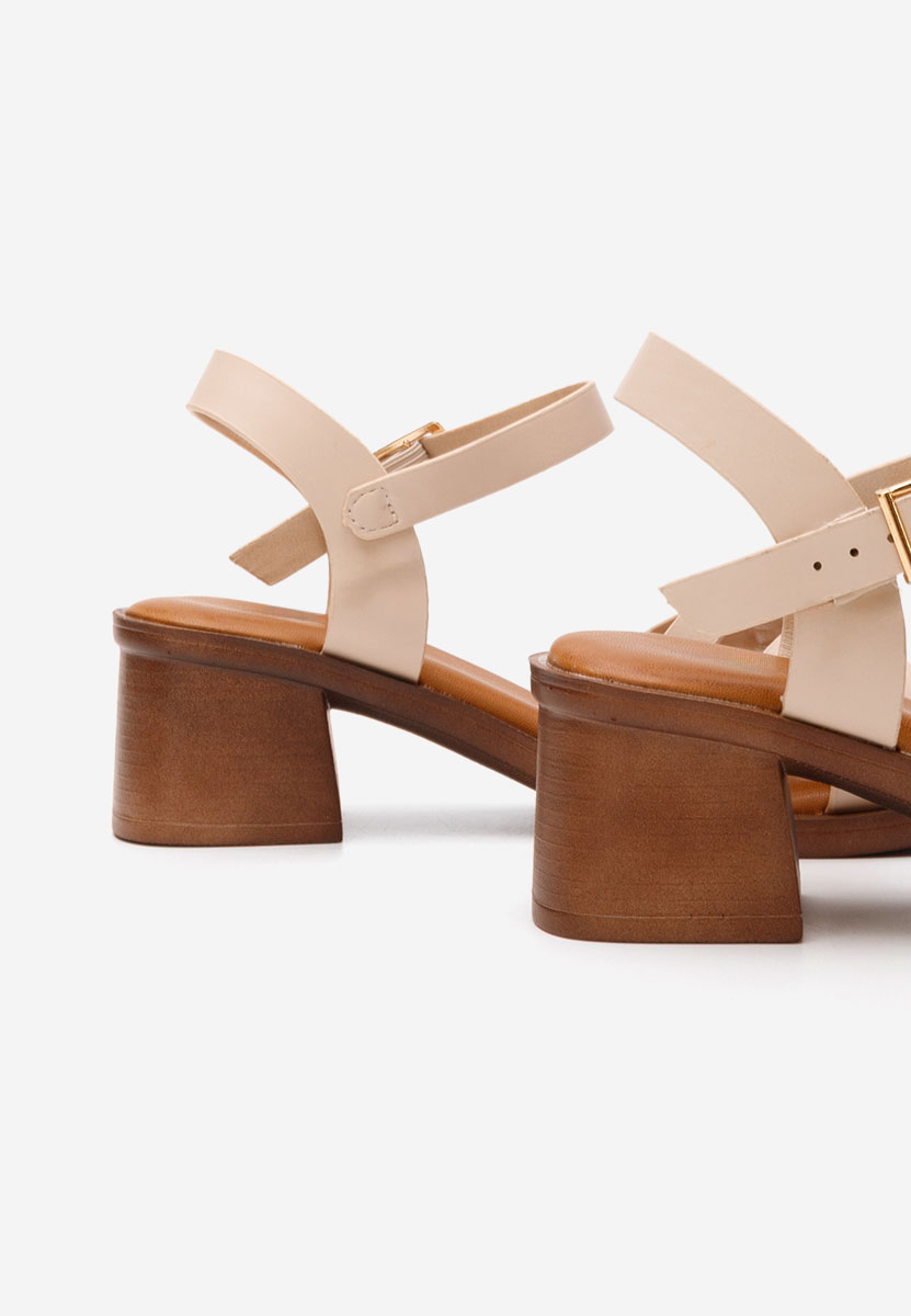 Sandali con tacco largo Lolytta beige