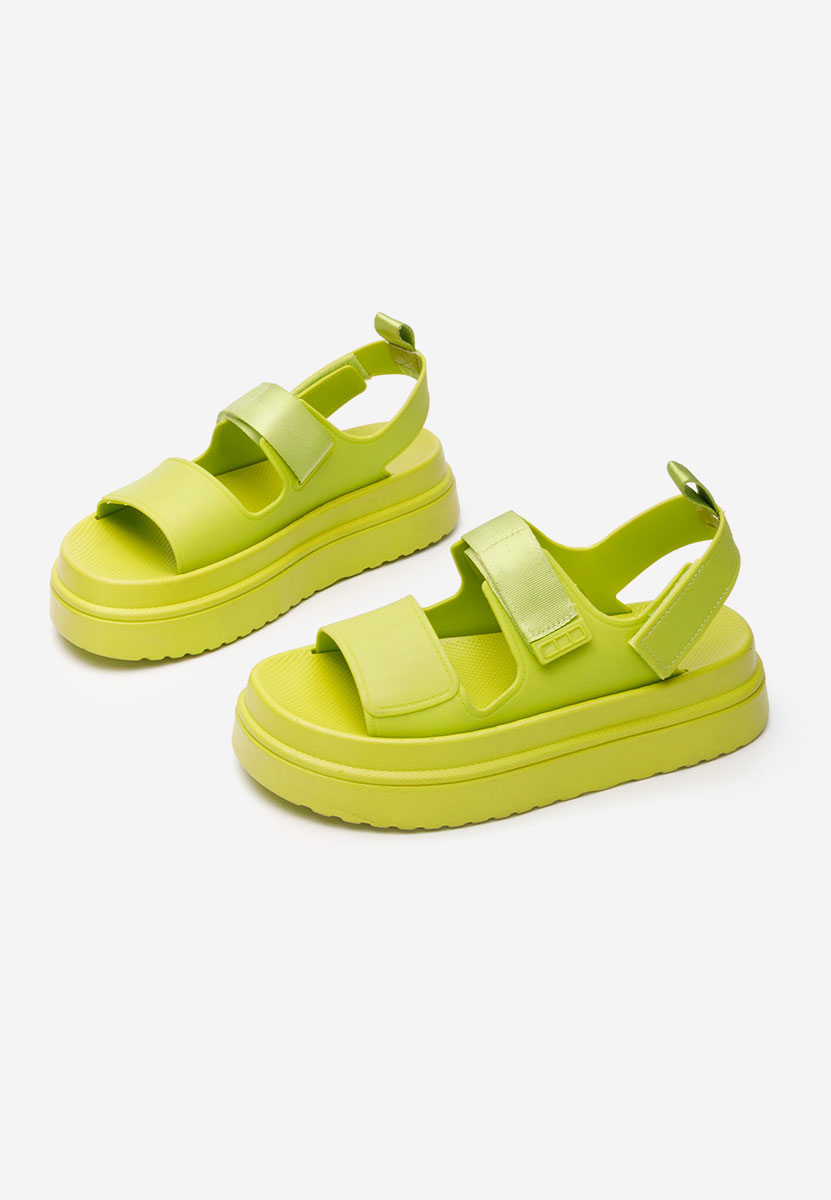 Sandali con zeppa Lashell verdi