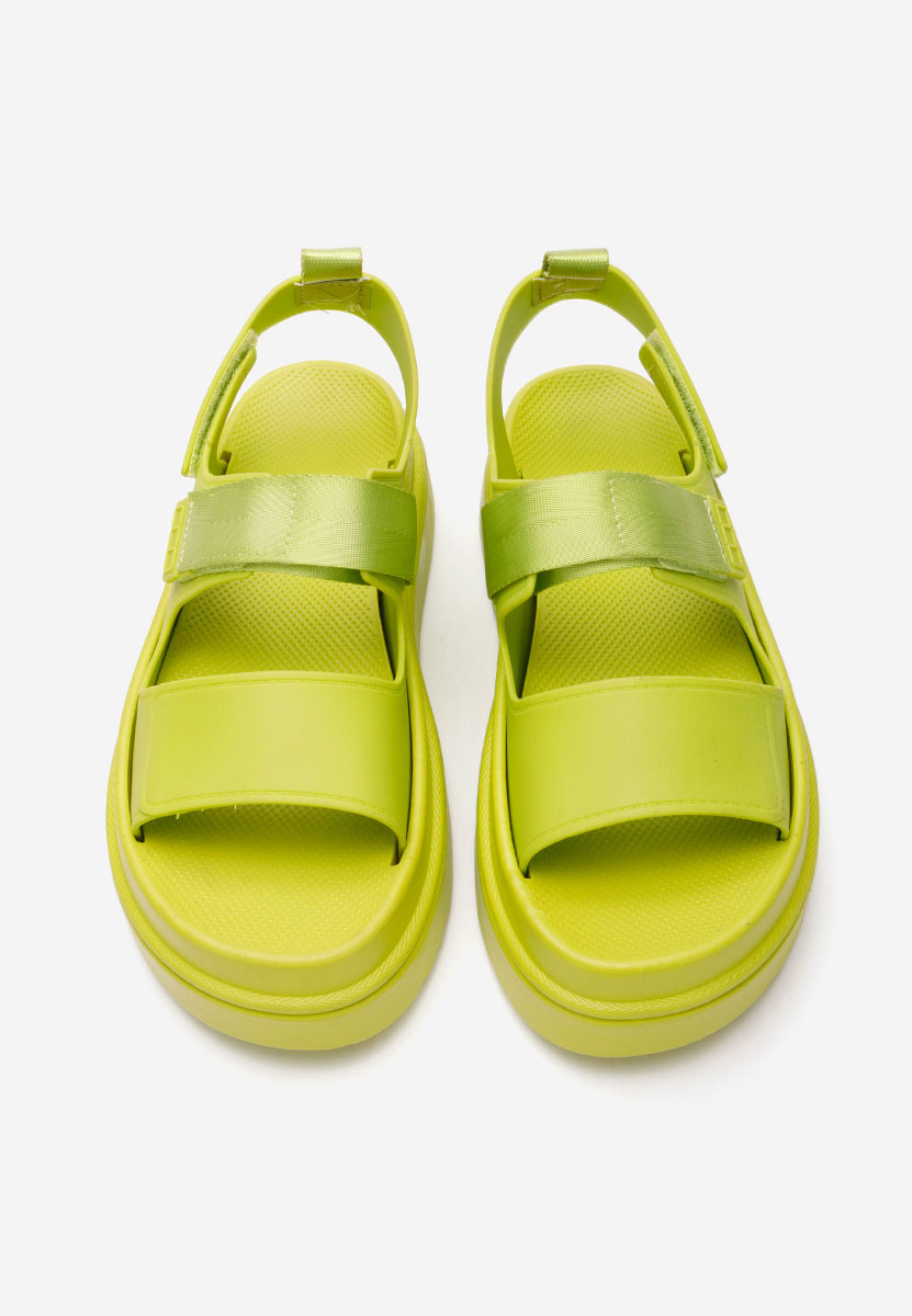 Sandali con zeppa Lashell verdi