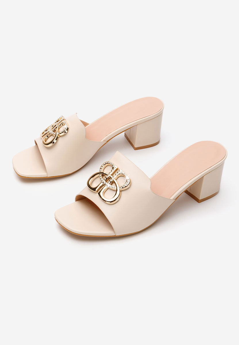 Ciabatte con tacco Yasmyna beige