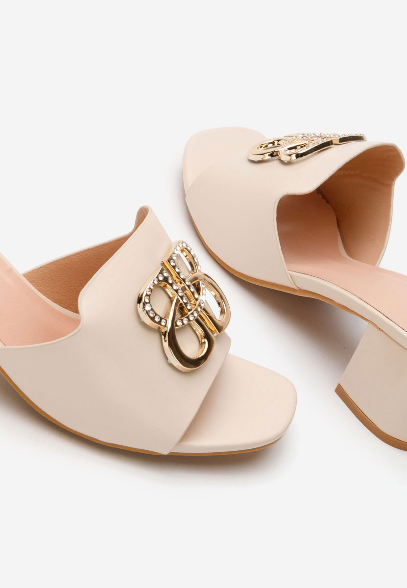 Ciabatte con tacco Yasmyna beige