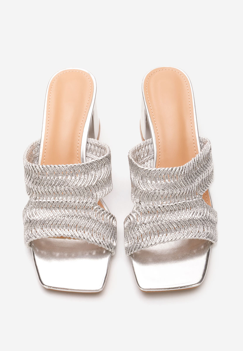 Ciabatte con tacco Nely argento