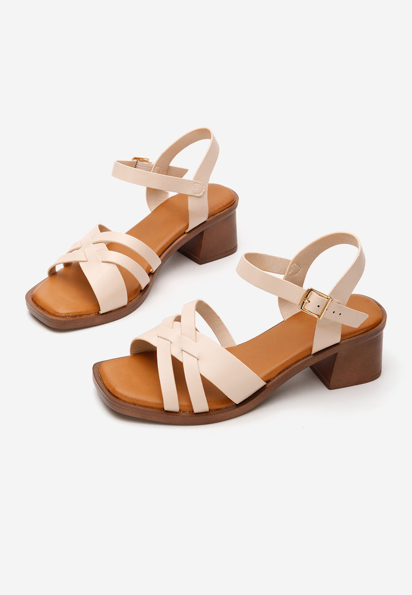 Sandali con tacco largo Lolytta beige