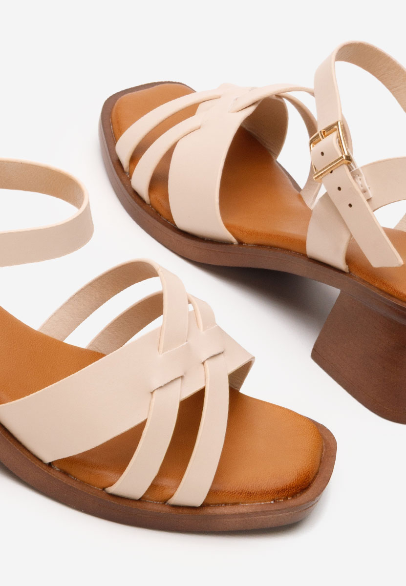 Sandali con tacco largo Lolytta beige