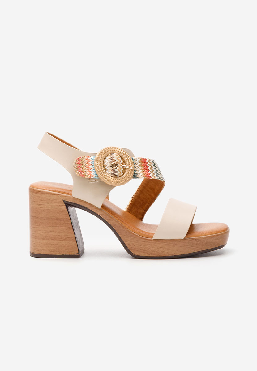 Sandali con tacco largo Saloma beige