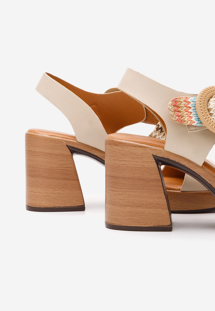 Sandali con tacco largo Saloma beige
