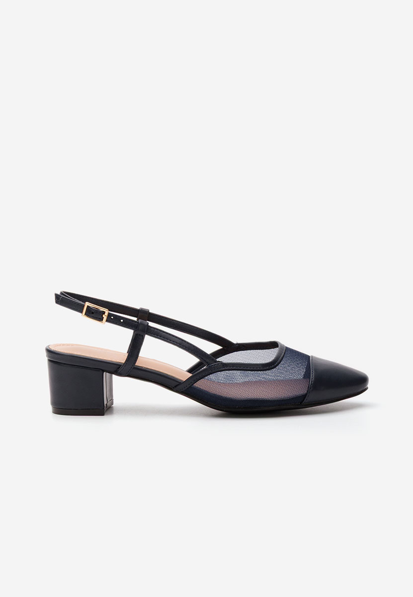 Décolleté tacco largo Velva blu marine
