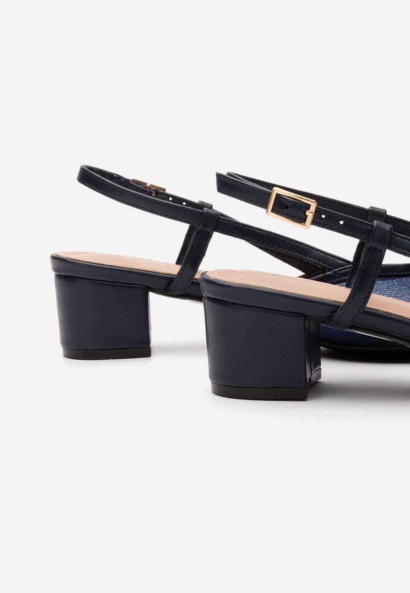 Décolleté tacco largo Velva blu marine