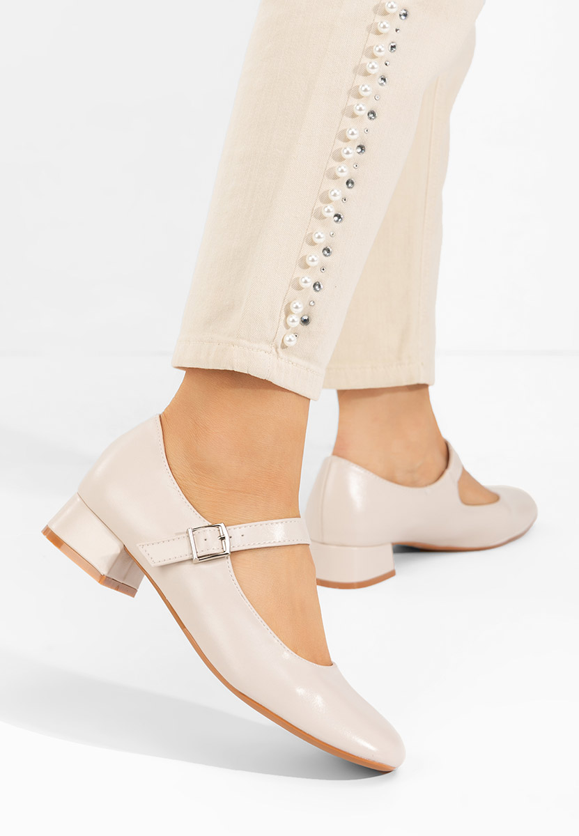 Décolleté tacco basso Stephine beige