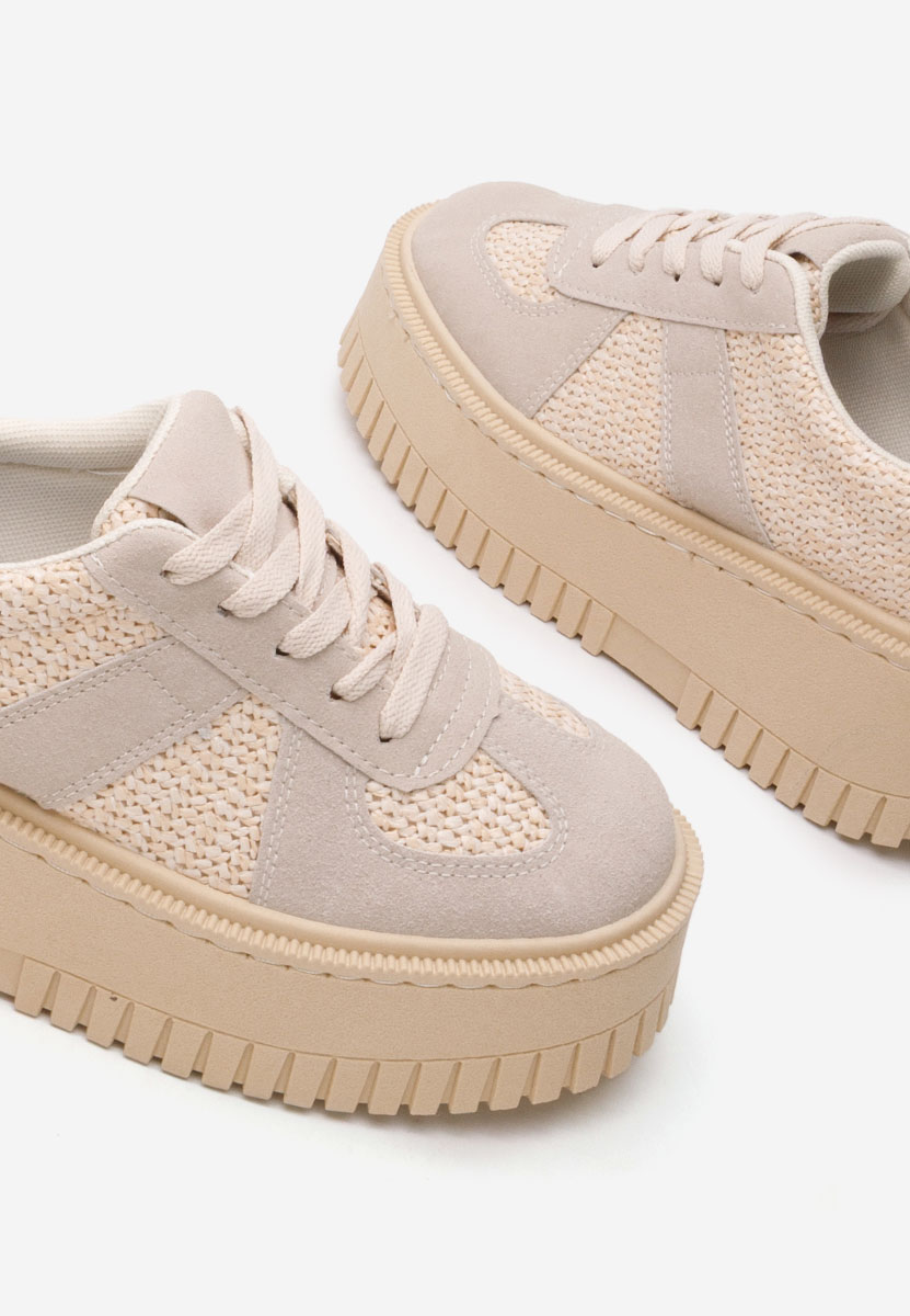 Sneakers con plateau Michele beige