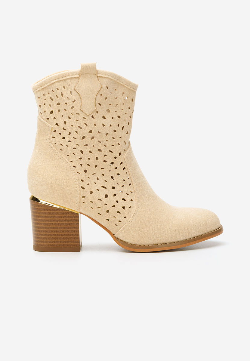 Tronchetti con tacco largo Latonya beige