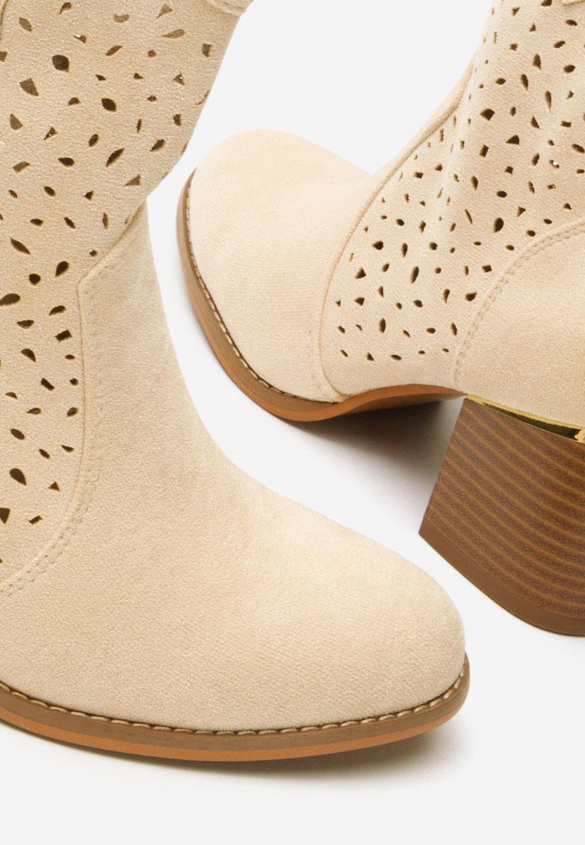 Tronchetti con tacco largo Latonya beige
