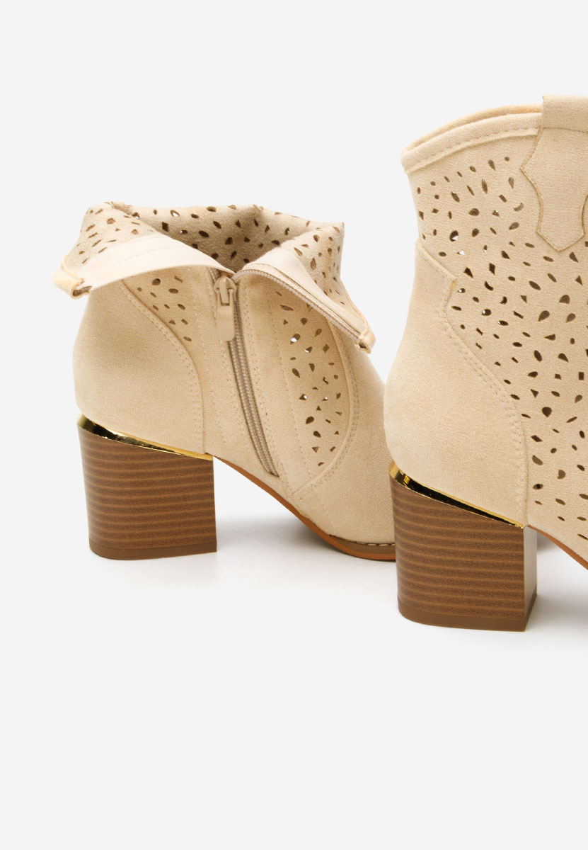Tronchetti con tacco largo Latonya beige