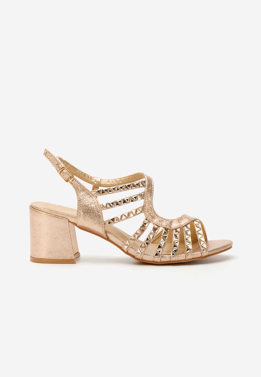 Sandali con tacco largo Margarita oro