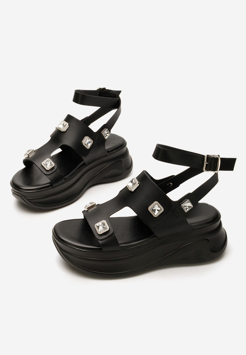 Sandali con zeppa Junny nero