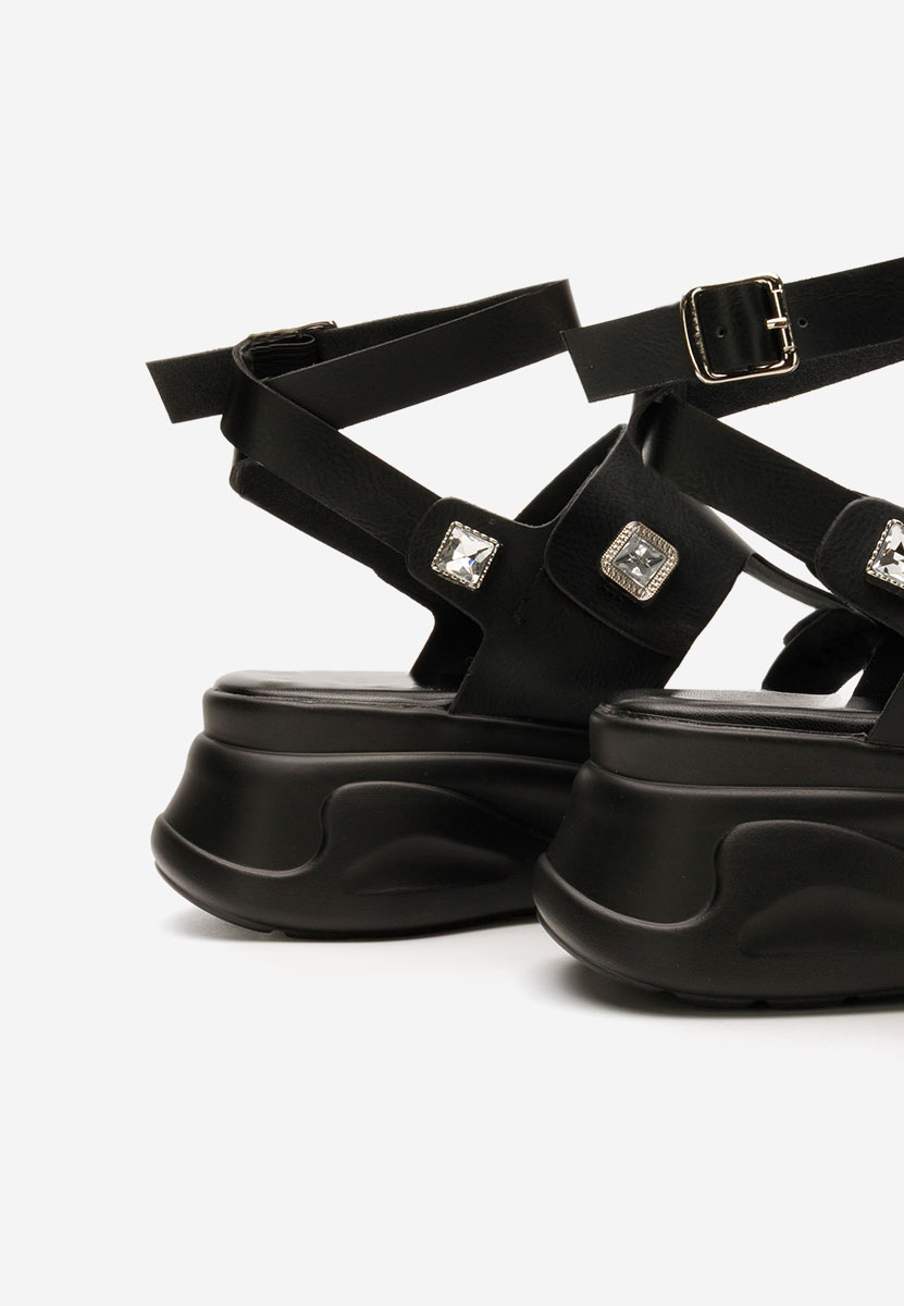 Sandali con zeppa Junny nero