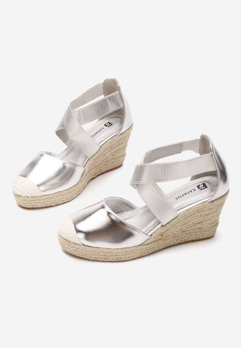 Sandali con zeppa Rosaria argento