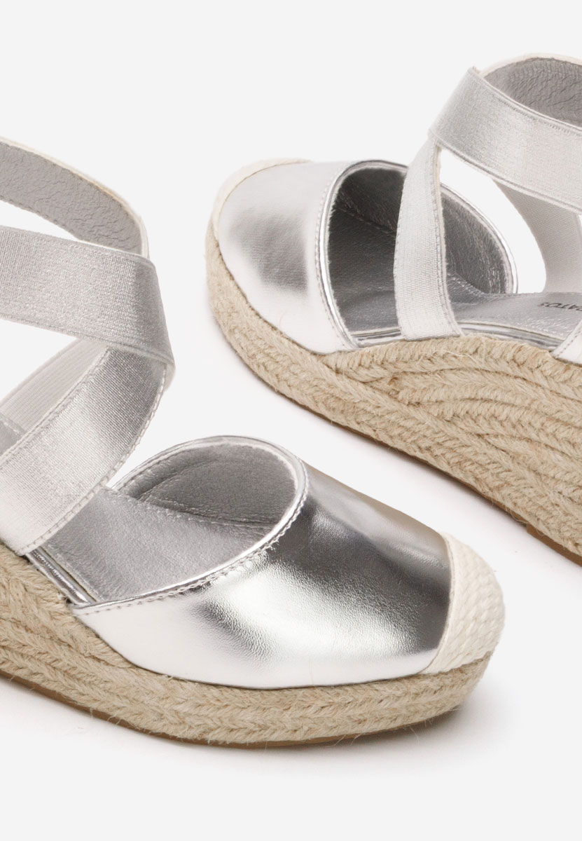 Sandali con zeppa Rosaria argento