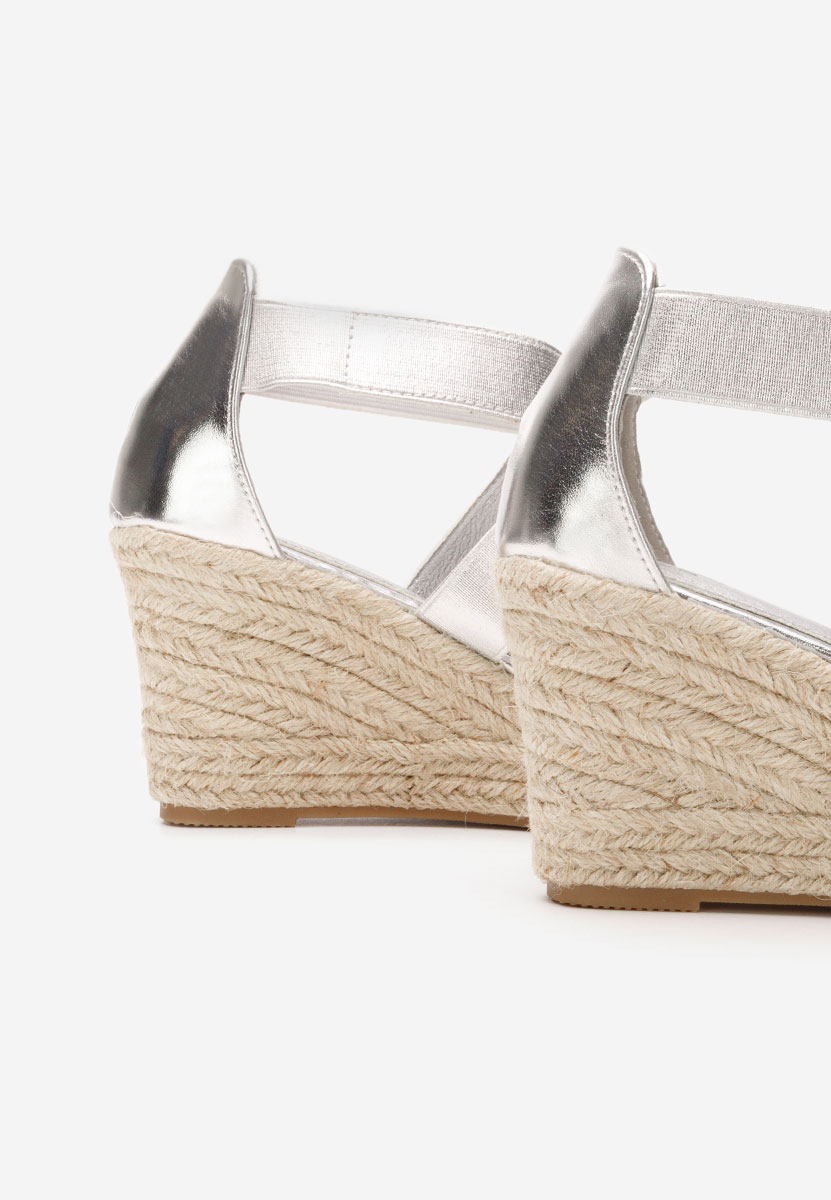 Sandali con zeppa Rosaria argento