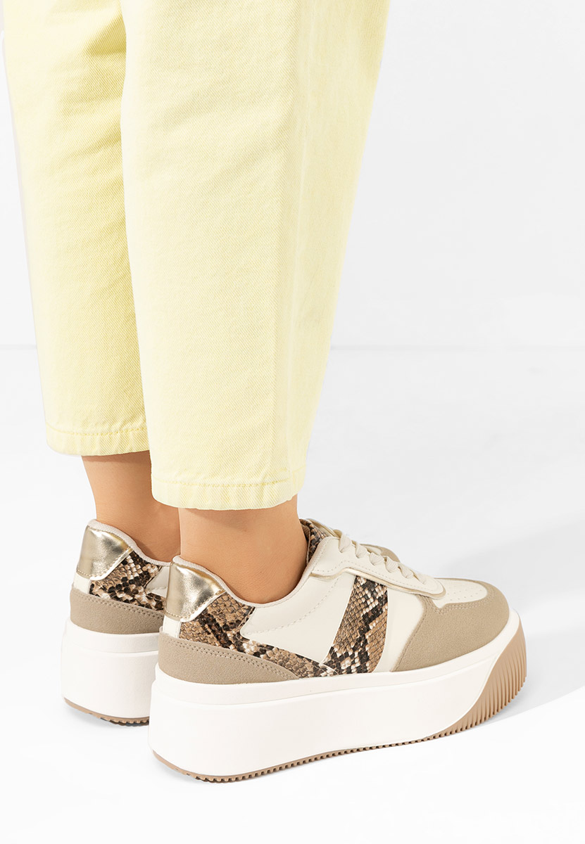 Sneakers con plateau Selyana beige