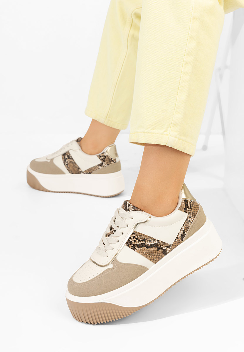 Sneakers con plateau Selyana beige