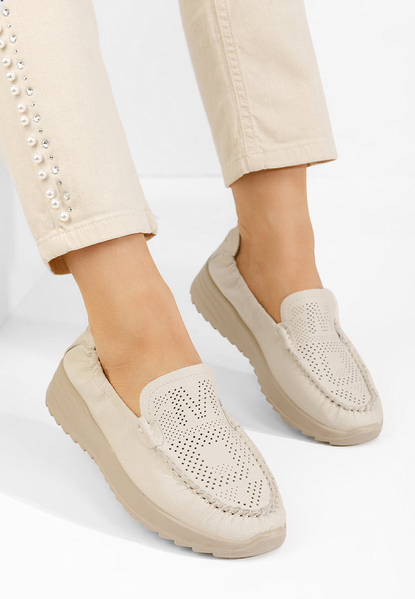 Mocassini da donna Suzy beige