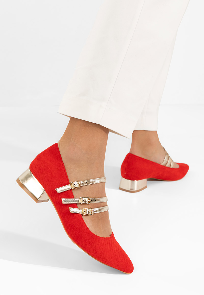 Décolleté tacco largo Bakea rosso