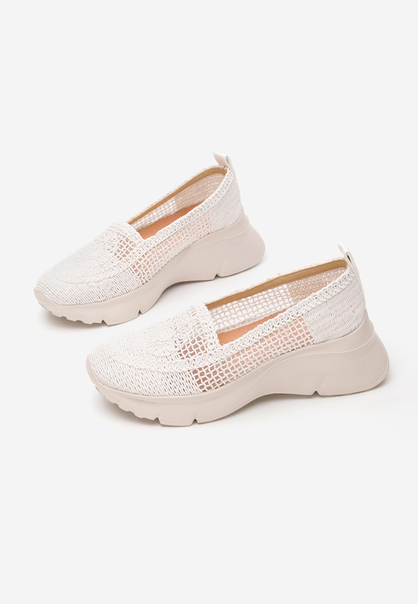 Mocassini donna platform Willena bianchi